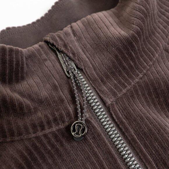 Lululemon Scuba Track Jacket Velvet Cord Espresso Brown W3HN5S Size 12 - Picture 7 of 16